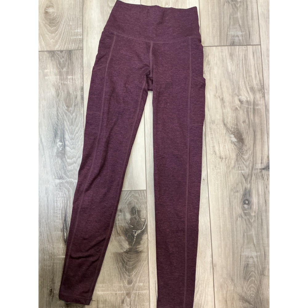 Aerie Chill Play Move High Waisted Pocket Leggings Burgundy Heather XS
